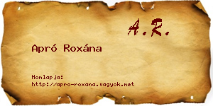 Apró Roxána névjegykártya